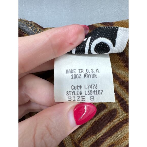 90s Vintage Skirt Womens Medium Brown Tribal Fringe Beaded Party Y2K Knee Length - Picture 4 of 9